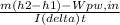 \frac{m(h2 - h1) - Wpw,in}{I (delta)t}\\