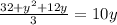 \frac{32+y^2+12y}{3}=10y