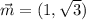 \vec m = (1, \sqrt{3} )