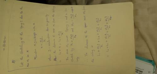 9.58 A spring of equilibrium length L1 and spring constant k1 hangs from the ceiling. Mass m1 is sus