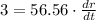 3=56.56\cdot \frac{dr}{dt}