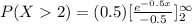 P(X2)=(0.5)[\frac{e^{-0.5x}}{-0.5}]^{\infty}_{2}