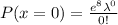 P(x=0) = \frac{e^ {8} \lambda^0}{0!}