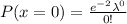 P(x=0) = \frac{e^ {-2} \lambda^0}{0!}