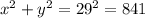 x^2+y^2=29^2=841
