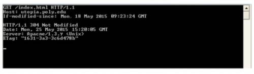 Telnet into a Web server and send a multiline request message. Include in the request message the If