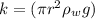 k = (\pi r^2\rho_w g)