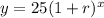 y=25(1+r)^x
