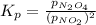 K_p=\frac{p_{N_2O_4}}{(p_{NO_2})^2}