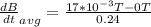 \frac{dB}{dt}_{avg} = \frac{17*10^{-3}T-0T}{0.24}