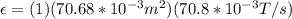 \epsilon = (1)(70.68*10^{-3}m^2)(70.8*10^{-3}T/s )