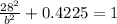 \frac{28^{2} }{b^{2} } + 0.4225= 1