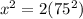 x^2=2(75^2)