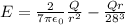 E=\frac{2}{7\pi\epsilon_0}\frac{Q}{r^2}-\frac{Qr}{28\piR^3}