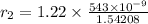 r_2=1.22\times \frac{543\times 10^{-9}}{1.54208}