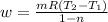 w=\frac{mR(T_2-T_1)}{1-n}