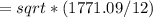 = sqrt*(1771.09/12)