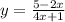 y= \frac{  5 - 2x }{ 4x  + 1}