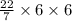 \frac{22}{7} \times6\times6