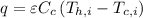 q=\varepsilon C_{c}\left(T_{h, i}-T_{c, i}\right)