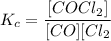 K_c=\dfrac{[COCl_2]}{[CO][Cl_2}}
