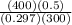 \frac{(400)(0.5)}{(0.297)(300)}