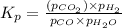 K_p=\frac{(p_{CO_2})\times p_{H_2}}{p_{CO}\times p_{H_2O}}