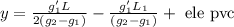 y=\frac{g_{1}^{\prime} L}{2\left(g_{2}-g_{1}\right)}-\frac{g_{1}^{\prime} L_{1}}{\left(g_{2}-g_{1}\right)}+\text { ele pvc }