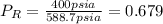 P_R = \frac{400psia}{588.7psia}  =0.679