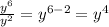 \frac{y^{6} }{y^{2} } = y^{6-2} = y^{4}