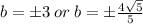 b =  \pm3 \: or \: b =  \pm  \frac{4 \sqrt{5} }{5}