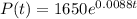 P(t)=1650e^{0.0088t}