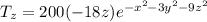 T_z=200(-18z)e^{-x^2-3y^2-9z^2}