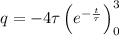 q = -4\tau \left ( e^{-\frac{t}{\tau }} \right )_{0}^{3}
