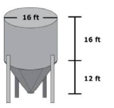 A grain silo is approximately 85% full. A 55 lb sack of grain measures 2 cubic feet. What is the bes