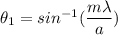 \theta_1 =sin^{-1}(\dfrac{m\lambda}{a})