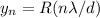 y_{n} = R(n \lambda /d)