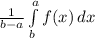 \frac{1}{b-a}\int\limits^a_b f({x}) \, dx
