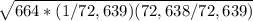 \sqrt{664*(1/72,639)(72,638/72,639)}