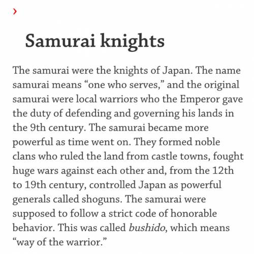 What is the background of samurai and knights?