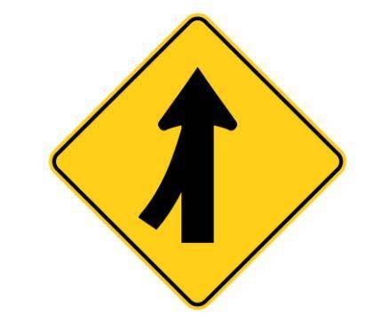 Merging is when A. two lanes of traffic join into a single lane B. one lane of traffic splits into t