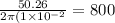 \frac{50.26}{2\pi(1\times 10^{-2}}=800
