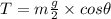 T=m \frac{g}{2} \times cos \theta