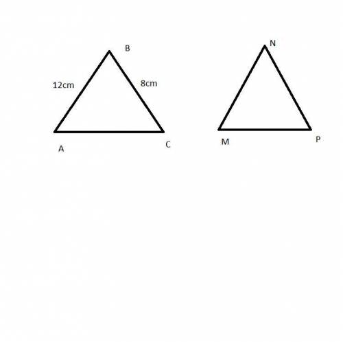 The triangles ABC and MNP are similar AB=12cm BC=8cm MN+NP=10 cm.Find the lenght of MN and MP