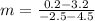 m=\frac{0.2-3.2}{-2.5-4.5}