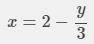 What is the x value for 21x+7y=42