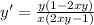y'=\frac{y(1-2xy)}{x(2xy-1)}