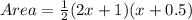 Area = \frac{1}{2}(2x+1)(x+0.5)