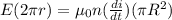 E (2\pi r) = \mu_0 n (\frac{di}{dt})(\pi R^2)
