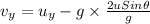 v_{y}=u_{y}- g \times \frac{2u Sin\theta }{g}